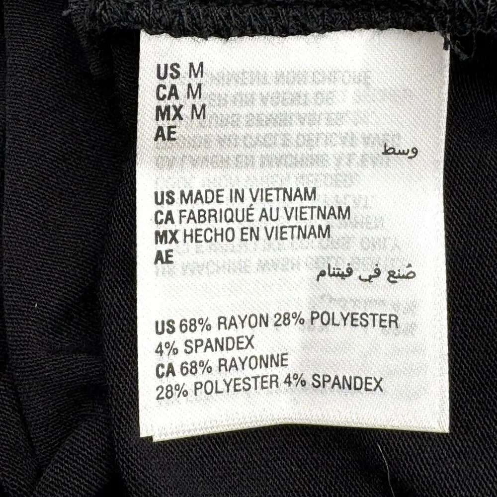 INC International Concepts V-Neck Black Pullover Sweater Long Sleeve Medium